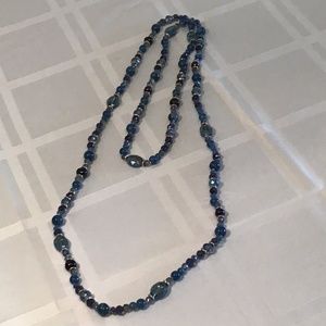 CRYSTAL AND BEAD ROPE NECKLACE